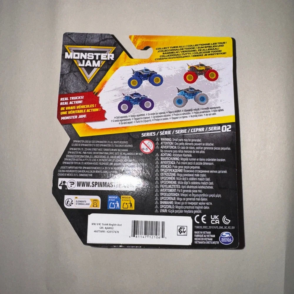 Monster‎ Jam Megalodon Monster Truck Series 02 Grey Blue White 1:64 Scale New